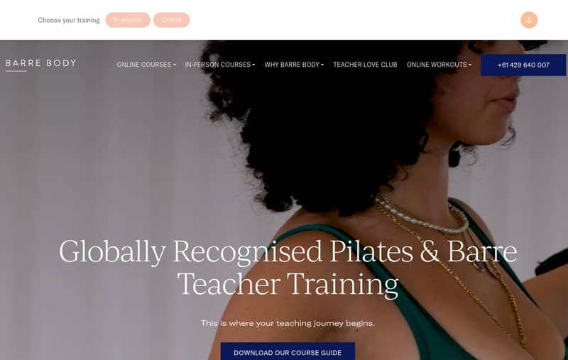 Barre Body website