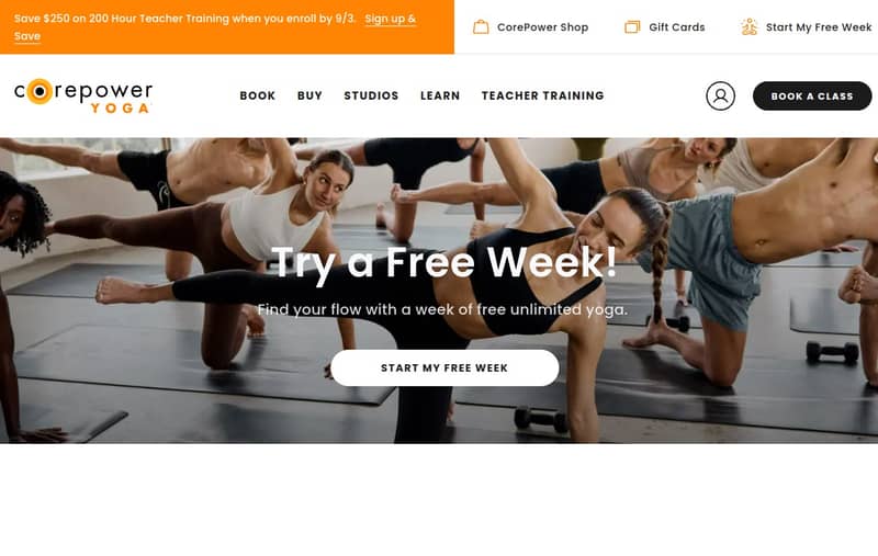CorePower Yoga website